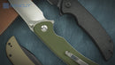 SENCUT Borzam Flipper & Thumb Stud Knife Micarta Handle (3.46" 9Cr18MoV Blade) S23077-3