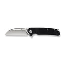 SENCUT Awassi Flipper & Thumb Stud Knife Black G10 Handle (3.46" Satin Finished 9Cr18MoV Blade) S24065 - 1 - SENCUT