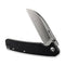 SENCUT Awassi Flipper & Thumb Stud Knife Black G10 Handle (3.46" Satin Finished 9Cr18MoV Blade) S24065 - 1 - SENCUT