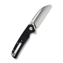 SENCUT Awassi Flipper & Thumb Stud Knife Black G10 Handle (3.46" Satin Finished 9Cr18MoV Blade) S24065 - 1 - SENCUT