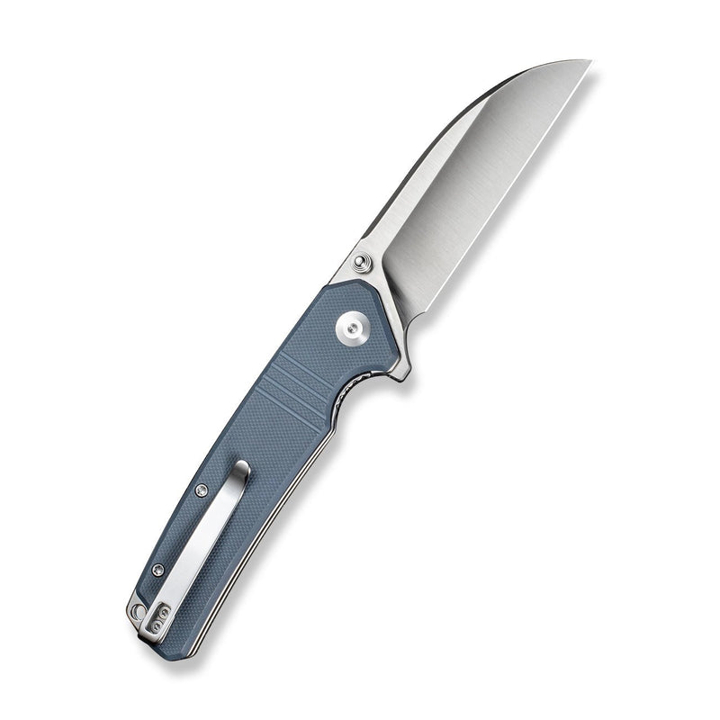 SENCUT Awassi Flipper & Thumb Stud Knife Neutral Blue G10 Handle (3.46" Satin Finished 9Cr18MoV Blade) S24065 - 2 - SENCUT