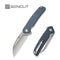 SENCUT Awassi Flipper & Thumb Stud Knife Neutral Blue G10 Handle (3.46" Satin Finished 9Cr18MoV Blade) S24065 - 2 - SENCUT