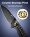 SENCUT Borzam Flipper & Thumb Stud Knife Micarta Handle (3.46" 9Cr18MoV Blade) S23077 - 3