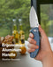 SENCUT Cybrix Thumb Stud & Flipper & Button Lock Knife Blue Aluminum Handle (3.46" Satin Finished 9Cr18MoV Blade) S23098A - 4 - SENCUT