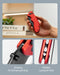 SENCUT Cybrix Thumb Stud & Flipper & Button Lock Knife Red Aluminum Handle (3.46" Black 9Cr18MoV Blade) S23098A - 3 - SENCUT