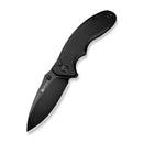 SENCUT Cybrix Thumb Stud & Flipper Knife Black Aluminum Handle (3.46" Black 9Cr18MoV Blade) S23098A - 1 - SENCUT