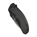 SENCUT Cybrix Thumb Stud & Flipper Knife Black Aluminum Handle (3.46" Black 9Cr18MoV Blade) S23098A - 1 - SENCUT