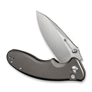 SENCUT Cybrix Thumb Stud & Flipper Knife Gray Aluminum Handle (3.46" Satin Finished 9Cr18MoV Blade) S23098A - 2 - SENCUT