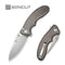 SENCUT Cybrix Thumb Stud & Flipper Knife Gray Aluminum Handle (3.46" Satin Finished 9Cr18MoV Blade) S23098A - 2 - SENCUT