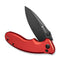 SENCUT Cybrix Thumb Stud & Flipper Knife Red Aluminum Handle (3.46" Black 9Cr18MoV Blade) S23098A - 3 - SENCUT