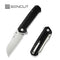 SENCUT Draxor Flipper & Thumb Stud Knife Black G10 Handle (3.7" Satin Finished 9Cr18MoV Blade) S24035 - 1 - SENCUT