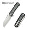 SENCUT Draxor Flipper & Thumb Stud Knife Gray / Black G10 Handle (3.7" Satin Finished 9Cr18MoV Blade) S24035 - 3 - SENCUT