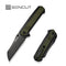 SENCUT Draxor Flipper & Thumb Stud Knife Green / Black G10 Handle (3.7" Black 9Cr18MoV Blade) S24035 - 2 - SENCUT