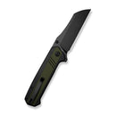 SENCUT Draxor Flipper & Thumb Stud Knife Green / Black G10 Handle (3.7" Black 9Cr18MoV Blade) S24035 - 2 - SENCUT