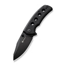 SENCUT Excalis Flipper & Thumb Stud Knife Black G10 Handle (2.97" Black 9Cr18MoV Blade) S23068-1