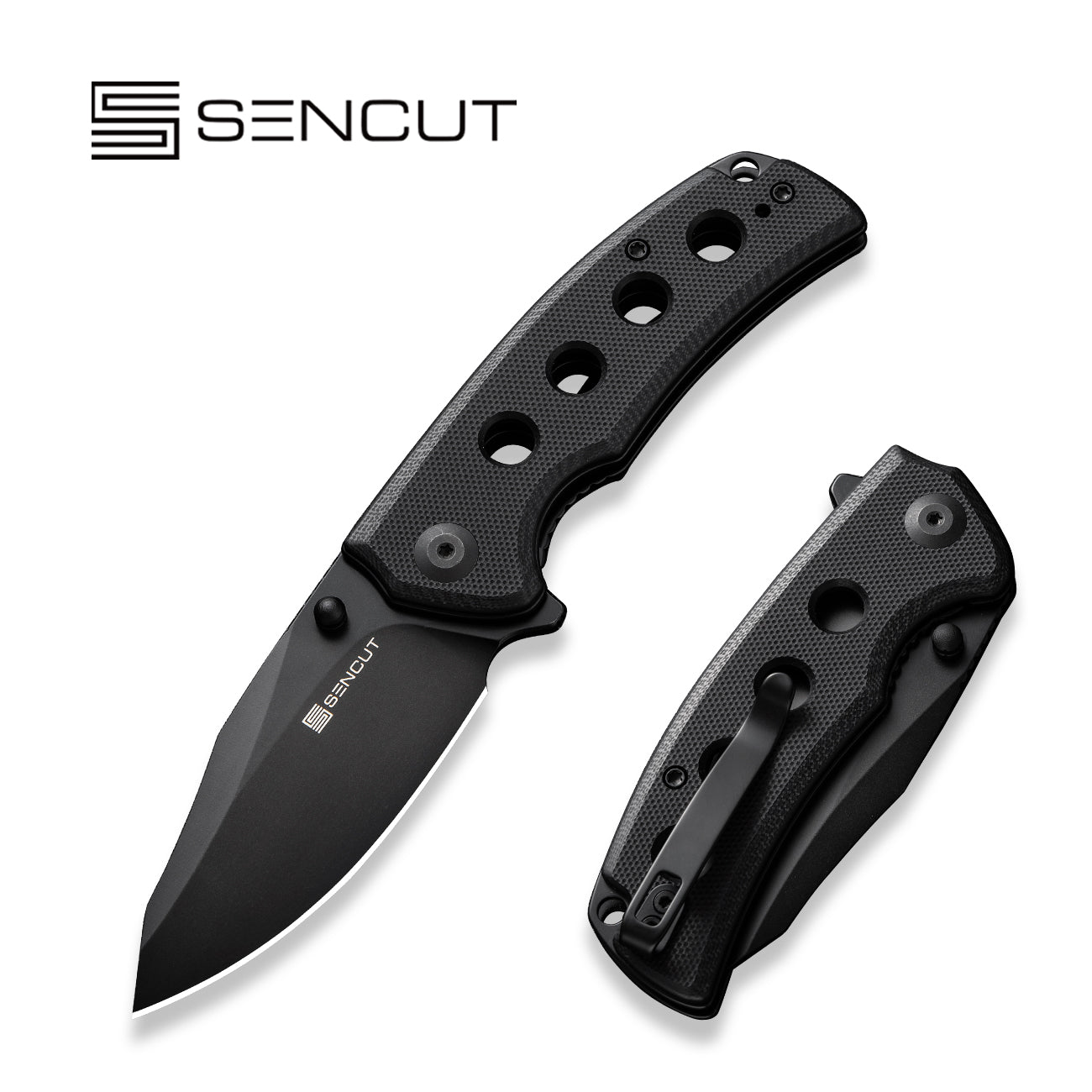 SENCUTExcalisFlipper&ThumbStudKnifeG10Handle(2.97"9Cr18MoVBlade)S23068-1