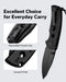 SENCUT Excalis Flipper & Thumb Stud Knife Black G10 Handle (2.97" Black 9Cr18MoV Blade) S23068 - 1