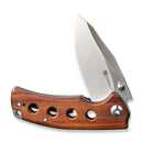 SENCUT Excalis Flipper & Thumb Stud Knife Guibourtia Wood Handle (2.97" Satin Finished 9Cr18MoV Blade) S23068-4