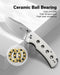 SENCUT Excalis Flipper & Thumb Stud Knife White G10 Handle (2.97" Satin Finished 9Cr18MoV Blade) S23068 - 2