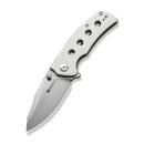 SENCUT Excalis Flipper & Thumb Stud Knife White G10 Handle (2.97" Satin Finished 9Cr18MoV Blade) S23068-2