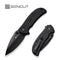 SENCUT Hyrax Flipper & Thumb Stud Knife Black G10 Handle (3.3" Black 9Cr18MoV Blade) S23097 - 1