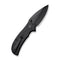 SENCUT Hyrax Flipper & Thumb Stud Knife Black G10 Handle (3.3" Black 9Cr18MoV Blade) S23097 - 1