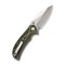 SENCUT Hyrax Flipper & Thumb Stud Knife Green / Ivory G10 Handle (3.3" Satin Finished 9Cr18MoV Blade) S23097 - 2