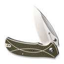 SENCUT Hyrax Flipper & Thumb Stud Knife Green / Ivory G10 Handle (3.3" Satin Finished 9Cr18MoV Blade) S23097 - 2