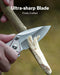 SENCUT Hyrax Flipper & Thumb Stud Knife Ivory / Red G10 Handle (3.3" Satin Finished 9Cr18MoV Blade) S23097 - 3 - SENCUT