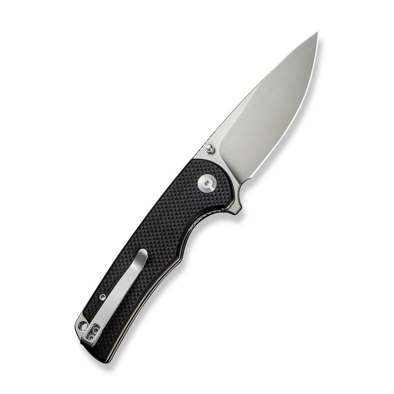 SENCUT Praktisk Thumb Stud & Flipper Knife Black Coarse G10 Handle (3.59" Satin Finished 9Cr18MoV Blade) S24019 - 1 - SENCUT