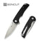 SENCUT Praktisk Thumb Stud & Flipper Knife Black Coarse G10 Handle (3.59" Satin Finished 9Cr18MoV Blade) S24019 - 1 - SENCUT