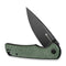 SENCUT Praktisk Thumb Stud & Flipper Knife Green Canvas Micarta Handle (3.59" Black 9Cr18MoV Blade) S24019 - 3 - SENCUT