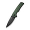 SENCUT Praktisk Thumb Stud & Flipper Knife Green Canvas Micarta Handle (3.59" Black 9Cr18MoV Blade) S24019 - 3 - SENCUT