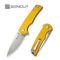 SENCUT Praktisk Thumb Stud & Flipper Knife Yellow Coarse G10 Handle (3.59" Satin Finished 9Cr18MoV Blade) S24019 - 2 - SENCUT