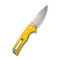 SENCUT Praktisk Thumb Stud & Flipper Knife Yellow Coarse G10 Handle (3.59" Satin Finished 9Cr18MoV Blade) S24019 - 2 - SENCUT