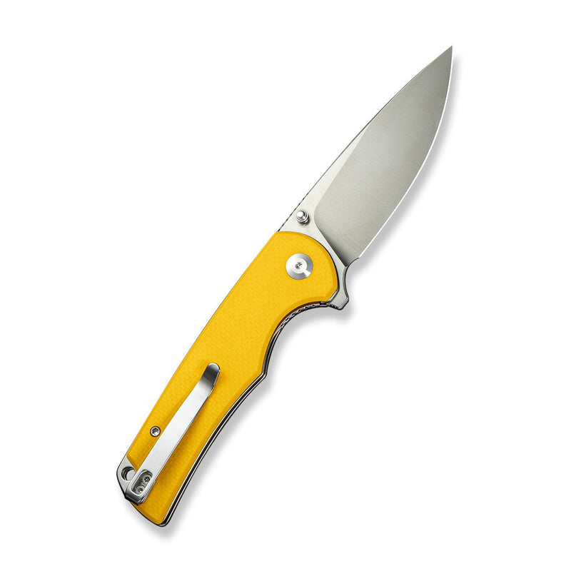 SENCUT Praktisk Thumb Stud & Flipper Knife Yellow Coarse G10 Handle (3.59" Satin Finished 9Cr18MoV Blade) S24019 - 2 - SENCUT