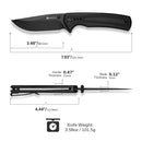 SENCUT Regnator Flipper & Thumb Stud Knife Black G10 Handle (3.48" Black 9Cr18MoV Blade) S24057 - 1 - SENCUT