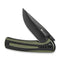 SENCUT Regnator Flipper & Thumb Stud Knife Green / Black G10 Handle (3.48" Black 9Cr18MoV Blade) S24057 - 2 - SENCUT