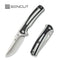 SENCUT Regnator Flipper & Thumb Stud Knife White / Black G10 Handle (3.48" Satin Finished 9Cr18MoV Blade) S24057 - 3 - SENCUT