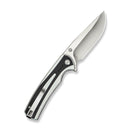 SENCUT Regnator Flipper & Thumb Stud Knife White / Black G10 Handle (3.48" Satin Finished 9Cr18MoV Blade) S24057 - 3 - SENCUT