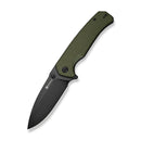 SENCUT Skarnax Flipper & Thumb Stud Knife OD Green G10 Handle (3.79" Black 9Cr18MoV Blade) S24025 - 2 - SENCUT