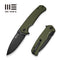 SENCUT Skarnax Flipper & Thumb Stud Knife OD Green G10 Handle (3.79" Black 9Cr18MoV Blade) S24025 - 2 - SENCUT