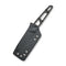 SENCUT TEXO Fixed Blade Neck Knife Skeletonized One - Piece (1.97" Black Stonewashed 9Cr18MoV Blade) S23095 - 1, With 1PC Black Kydex Sheath, Plain Bead Chain & Black Lanyard - SENCUT