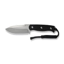 SENCUT Toxodon Fixed Blade Knife Black G10 Handle (4.57" Stonewashed 9Cr18MoV Blade) S24036 - 1, With 1PC Black Lanyard, Black Kydex Sheath & T - Clip - SENCUT