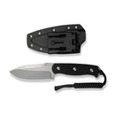 SENCUT Toxodon Fixed Blade Knife Black G10 Handle (4.57" Stonewashed 9Cr18MoV Blade) S24036 - 1, With 1PC Black Lanyard, Black Kydex Sheath & T - Clip - SENCUT