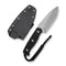 SENCUT Toxodon Fixed Blade Knife Black G10 Handle (4.57" Stonewashed 9Cr18MoV Blade) S24036 - 1, With 1PC Black Lanyard, Black Kydex Sheath & T - Clip - SENCUT