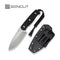 SENCUT Toxodon Fixed Blade Knife Black G10 Handle (4.57" Stonewashed 9Cr18MoV Blade) S24036 - 1, With 1PC Black Lanyard, Black Kydex Sheath & T - Clip - SENCUT