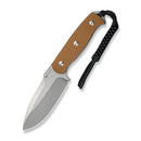 SENCUT Toxodon Fixed Blade Knife Brown G10 Handle (4.57" Stonewashed 9Cr18MoV Blade) S24036 - 3, With 1PC Black Lanyard, Black Kydex Sheath & T - Clip - SENCUT