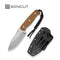 SENCUT Toxodon Fixed Blade Knife Brown G10 Handle (4.57" Stonewashed 9Cr18MoV Blade) S24036 - 3, With 1PC Black Lanyard, Black Kydex Sheath & T - Clip - SENCUT