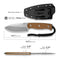 SENCUT Toxodon Fixed Blade Knife Brown G10 Handle (4.57" Stonewashed 9Cr18MoV Blade) S24036 - 3, With 1PC Black Lanyard, Black Kydex Sheath & T - Clip - SENCUT